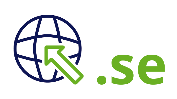 Internet landcode Zweden .se - donkerblauwe open wereldbol - groene pijl - groene internetextensie op transparante achtergrond - 600 * 337 pixels 